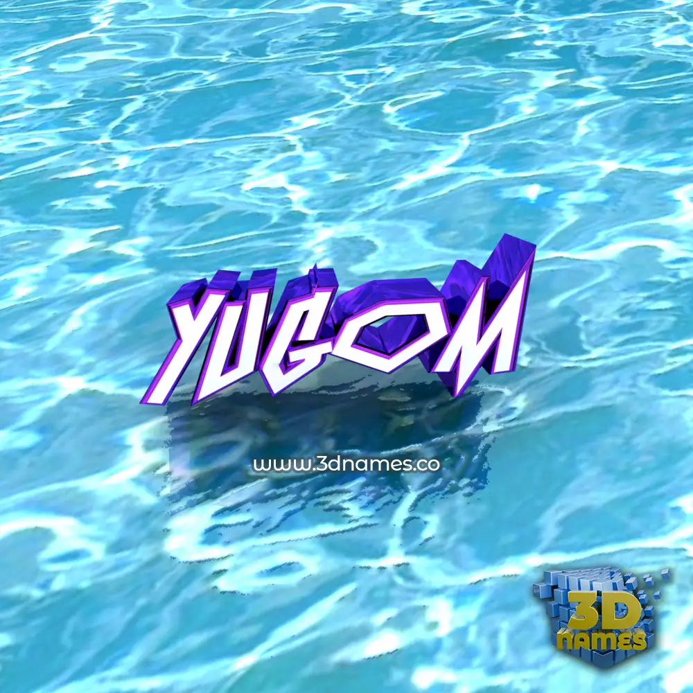 yugom in Water style - 3D name wallpaper