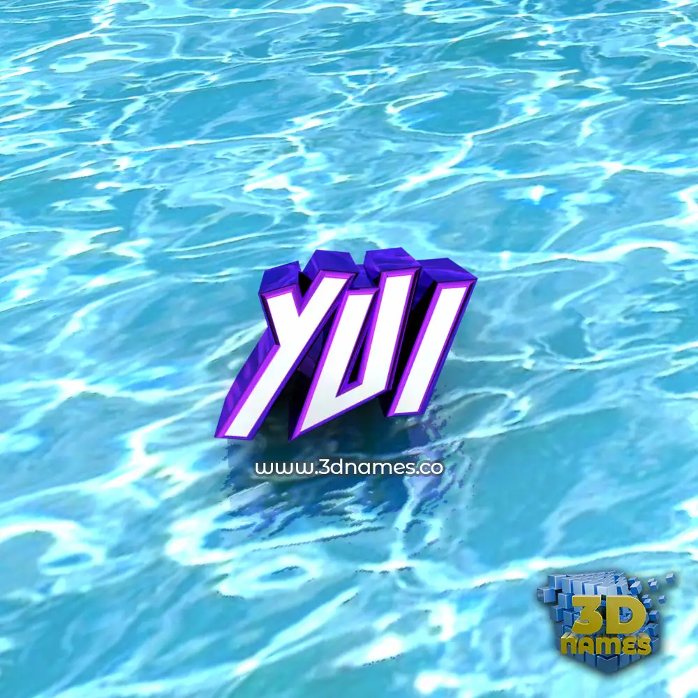 yui in Water style - 3D name wallpaper
