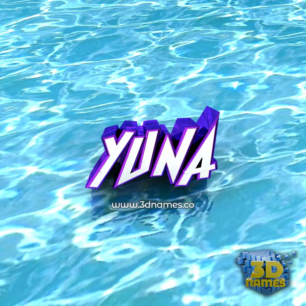 yuna in Water style - 3D name wallpaper