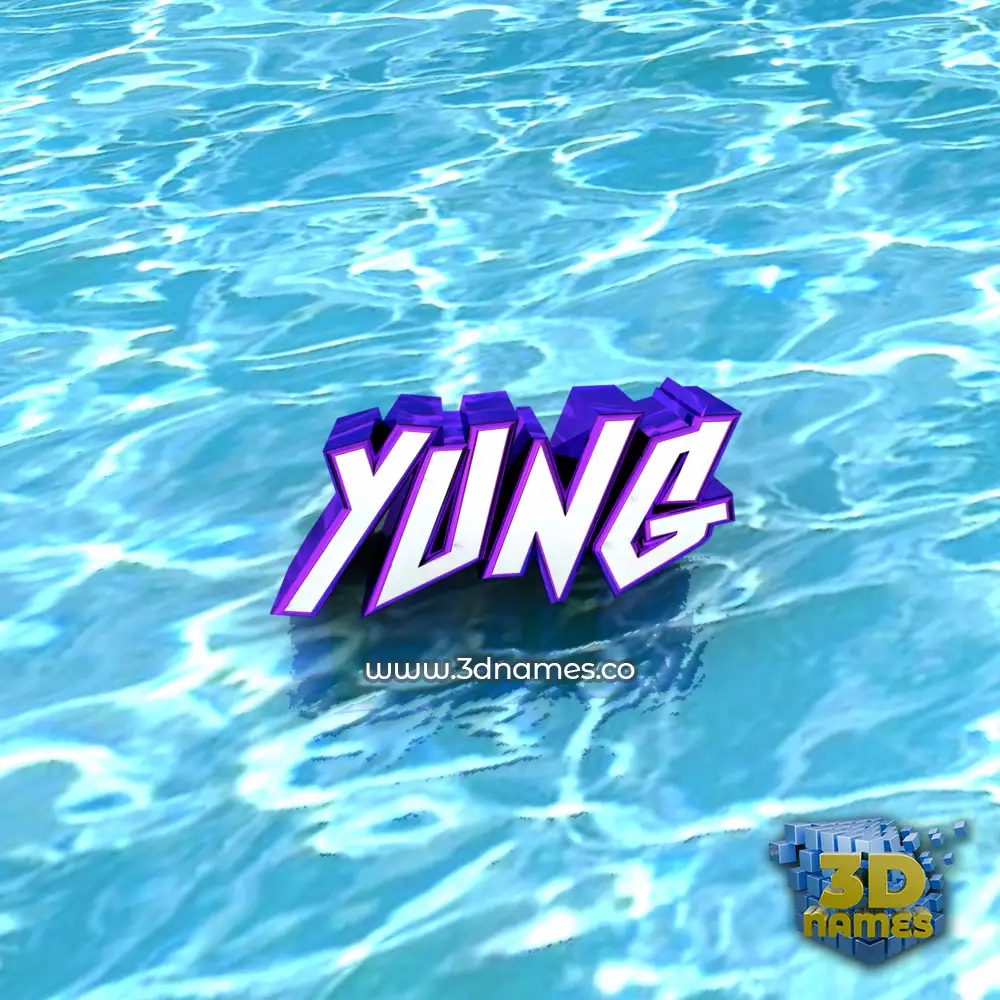 yung in Water style - 3D name wallpaper