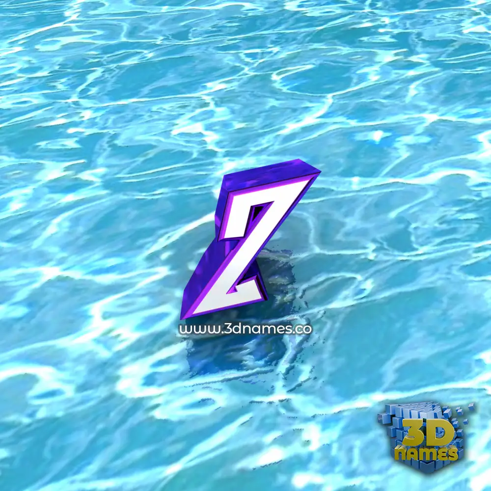 z in Water style - 3D name wallpaper