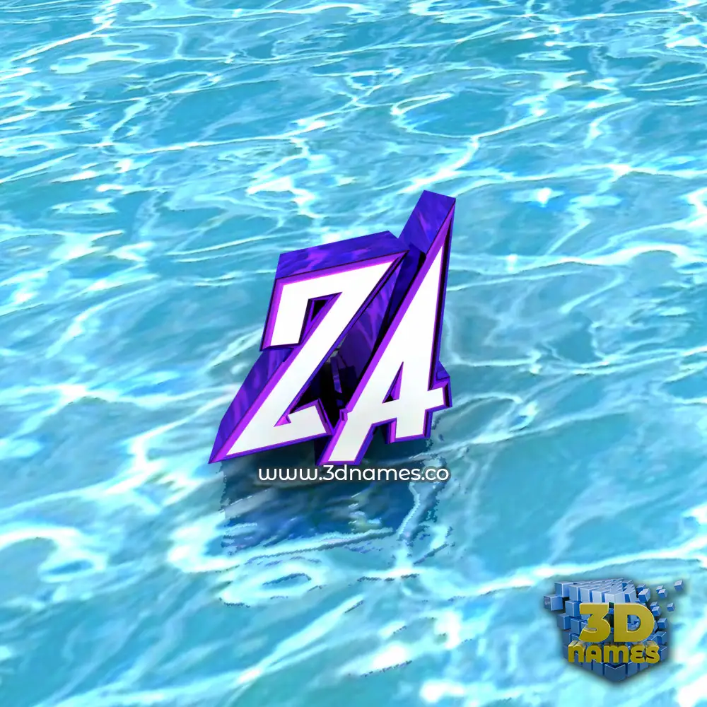 za in Water style - 3D name wallpaper