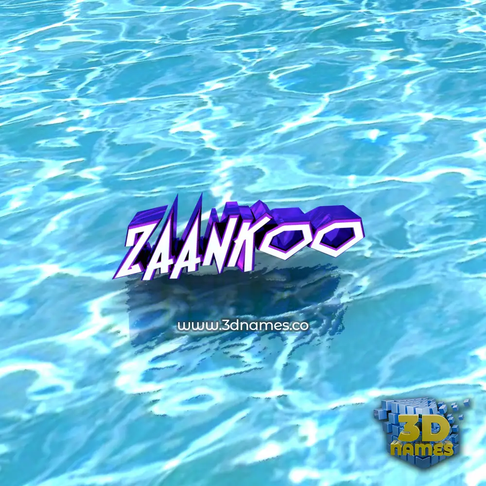 zaankoo in Water style - 3D name wallpaper