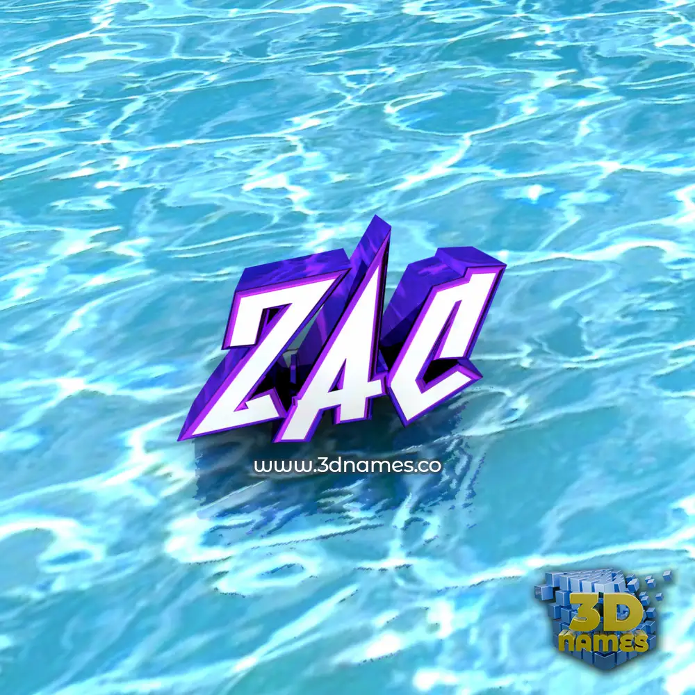 zac in Water style - 3D name wallpaper