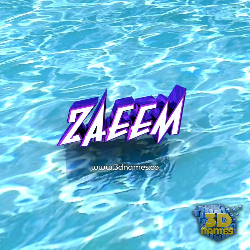 zaeem in Water style - 3D name wallpaper
