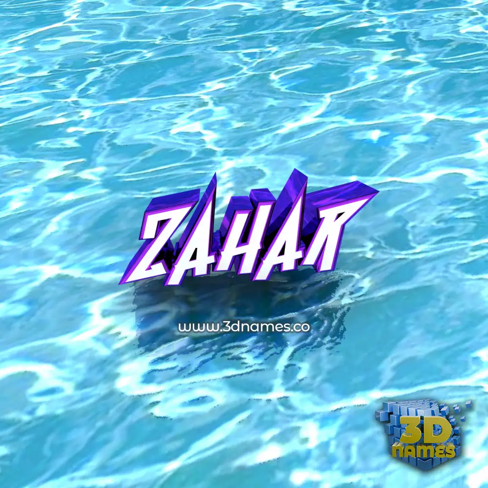 zahar in Water style - 3D name wallpaper