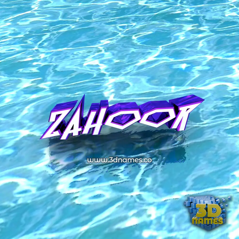 zahoor in Water style - 3D name wallpaper