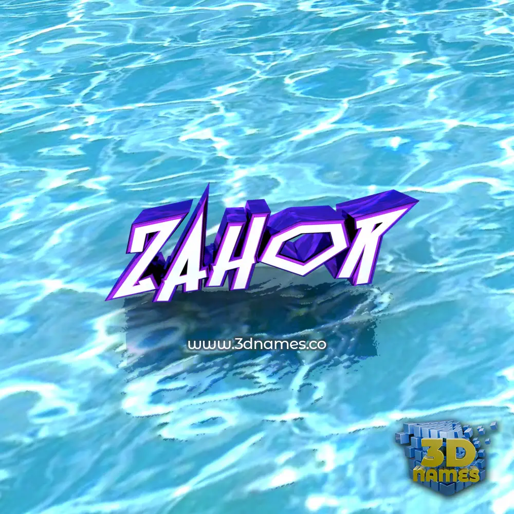 zahor in Water style - 3D name wallpaper