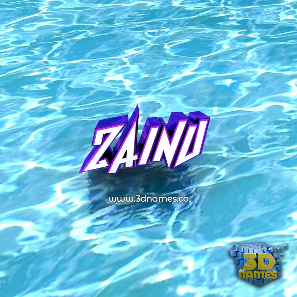 zainu in Water style - 3D name wallpaper