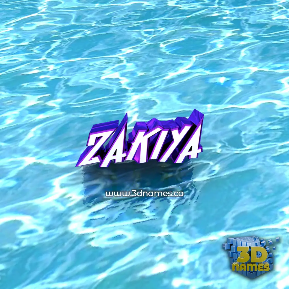 zakiya in Water style - 3D name wallpaper