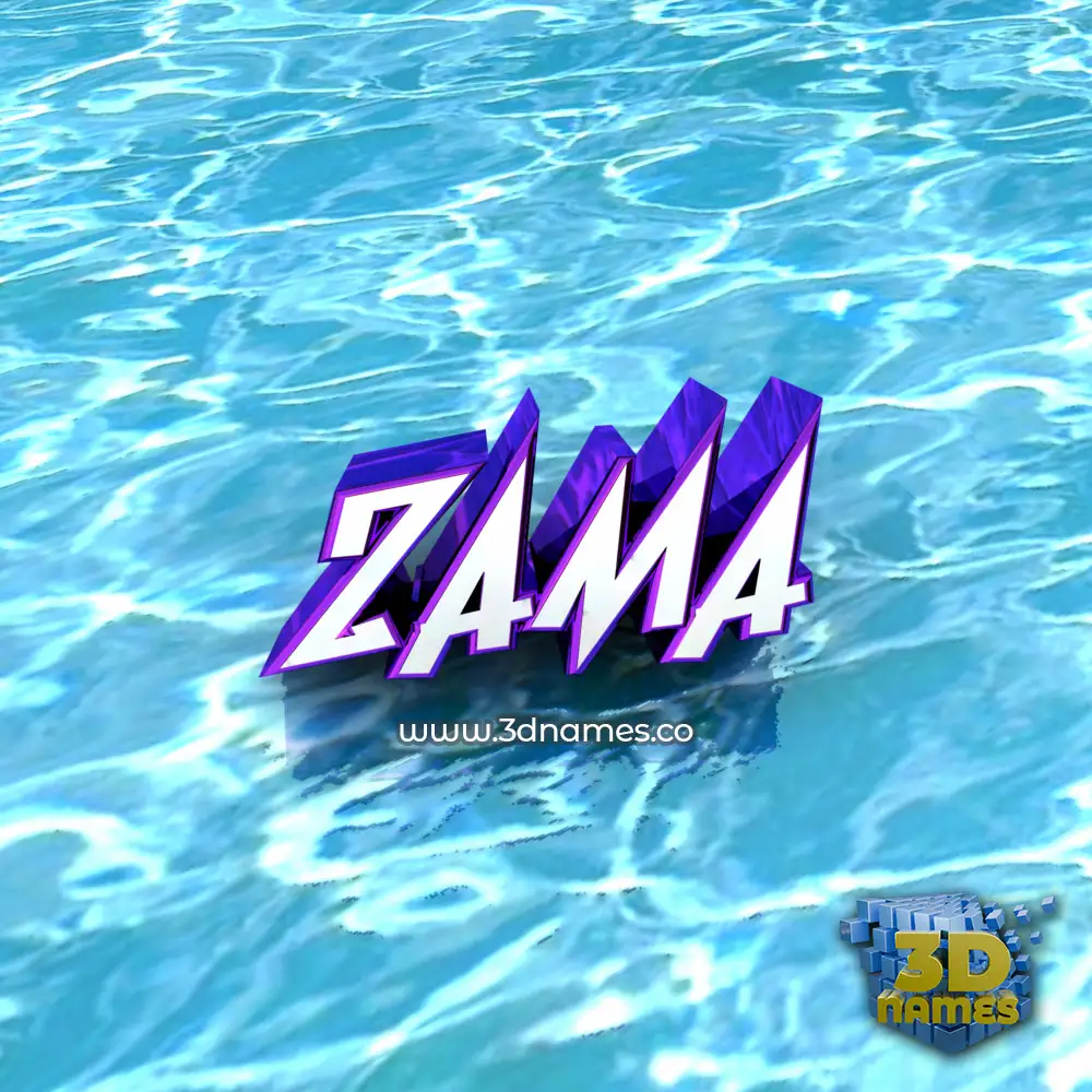 zama in Water style - 3D name wallpaper