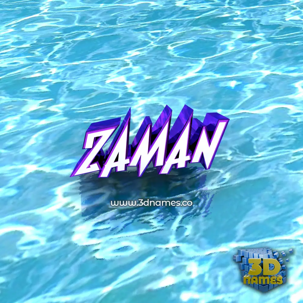 zaman in Water style - 3D name wallpaper