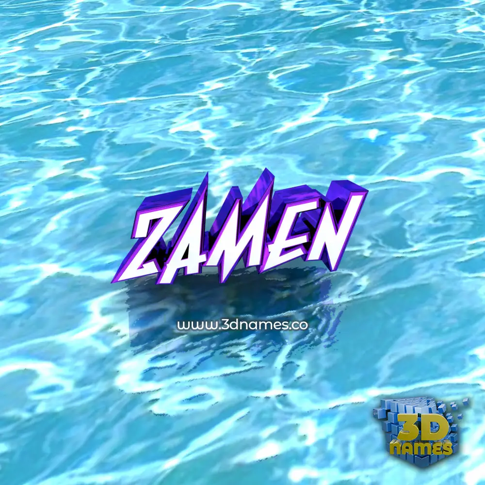 zamen in Water style - 3D name wallpaper