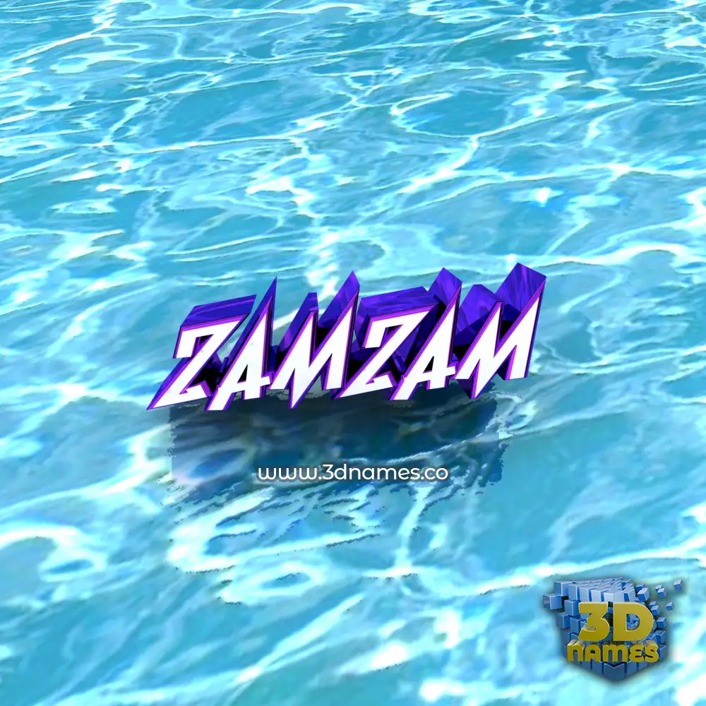 zamzam in Water style - 3D name wallpaper