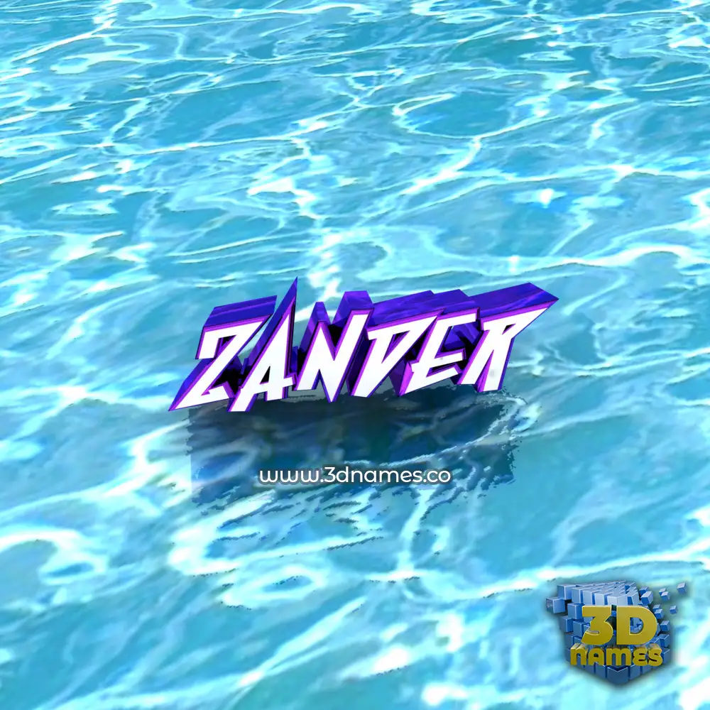 zander in Water style - 3D name wallpaper