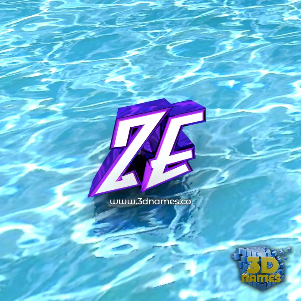ze in Water style - 3D name wallpaper