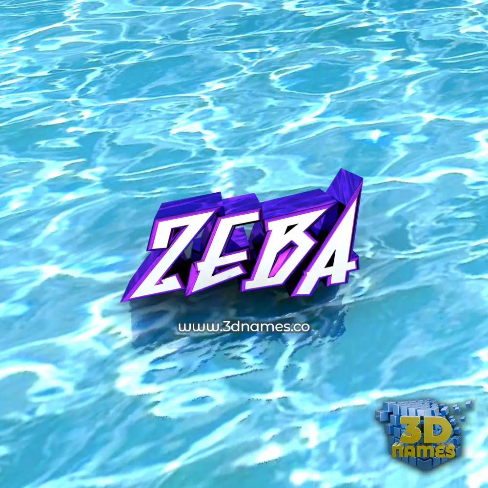 zeba in Water style - 3D name wallpaper