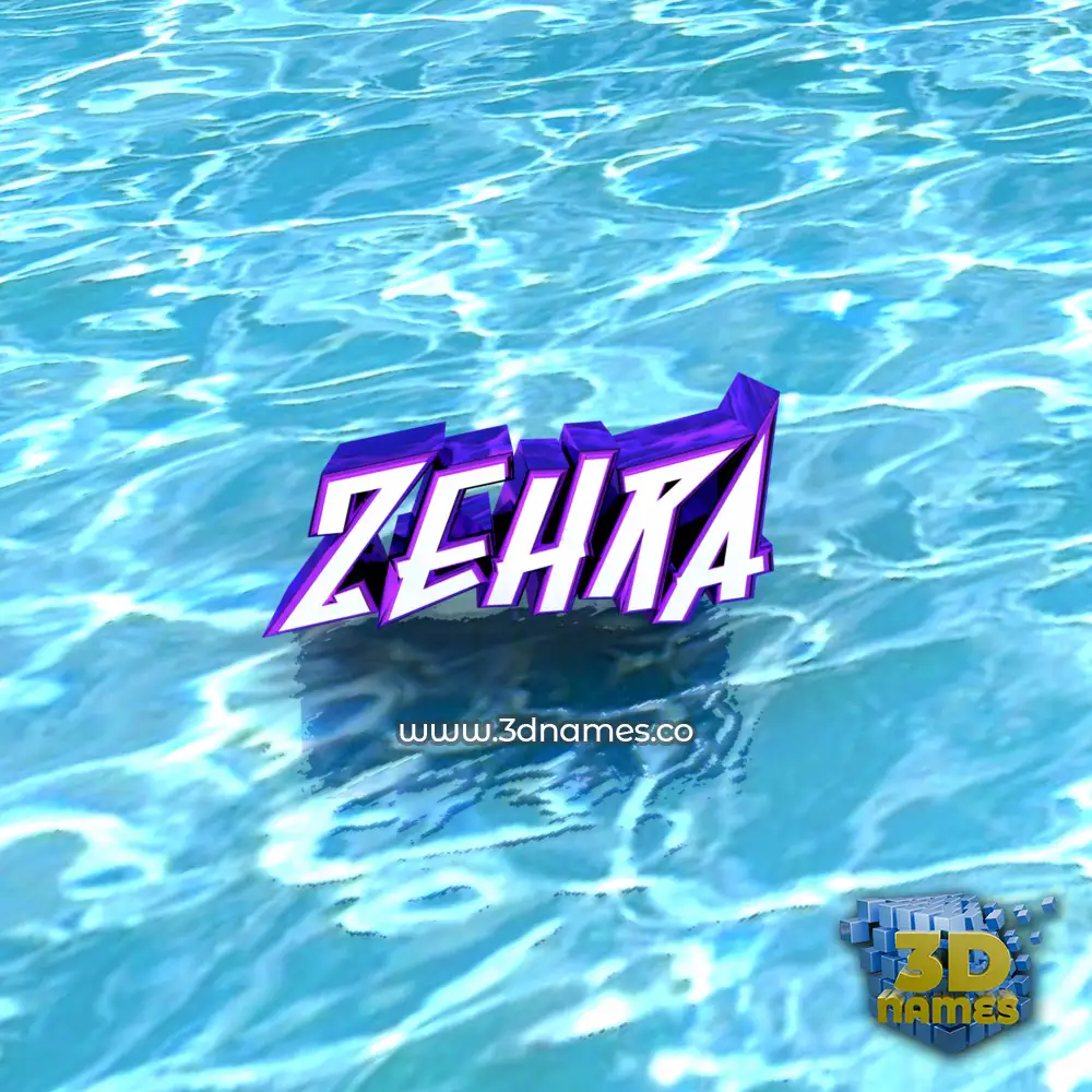 zehra in Water style - 3D name wallpaper