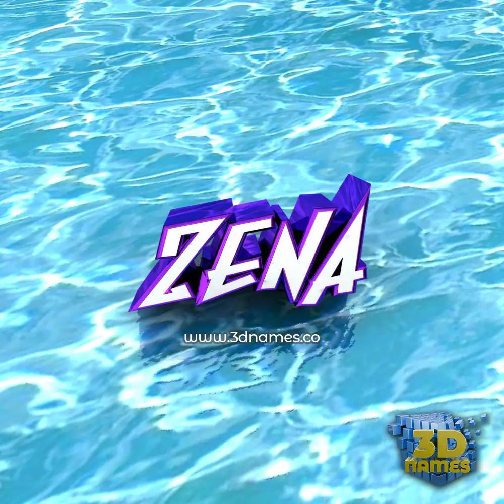 zena in Water style - 3D name wallpaper