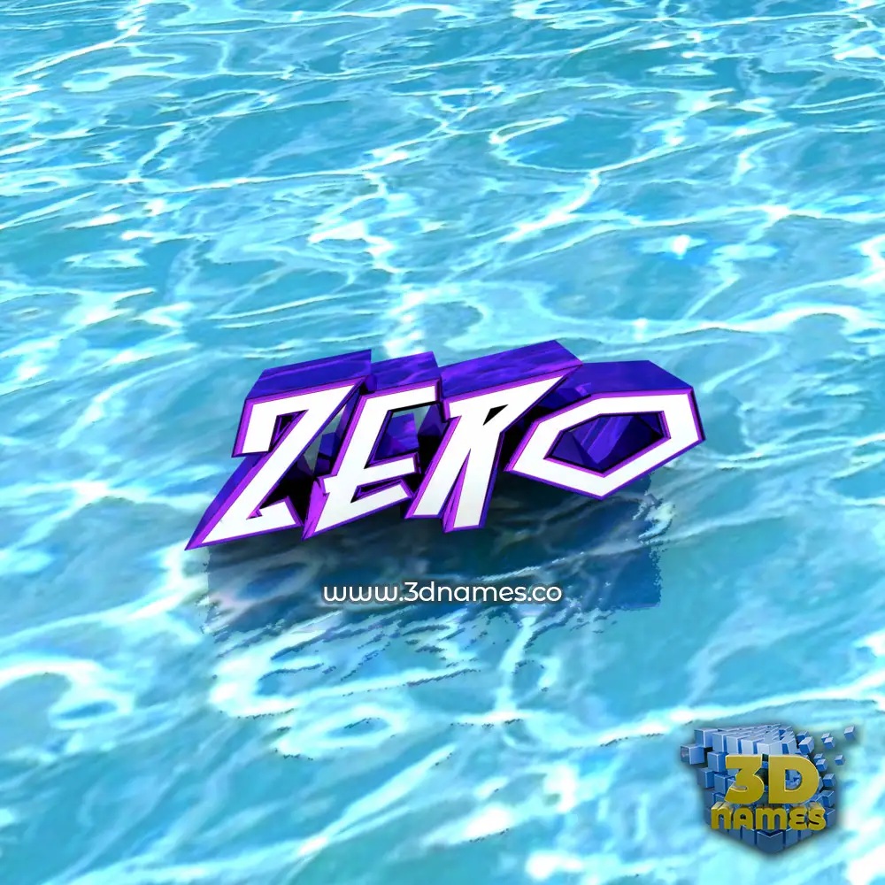 zero in Water style - 3D name wallpaper