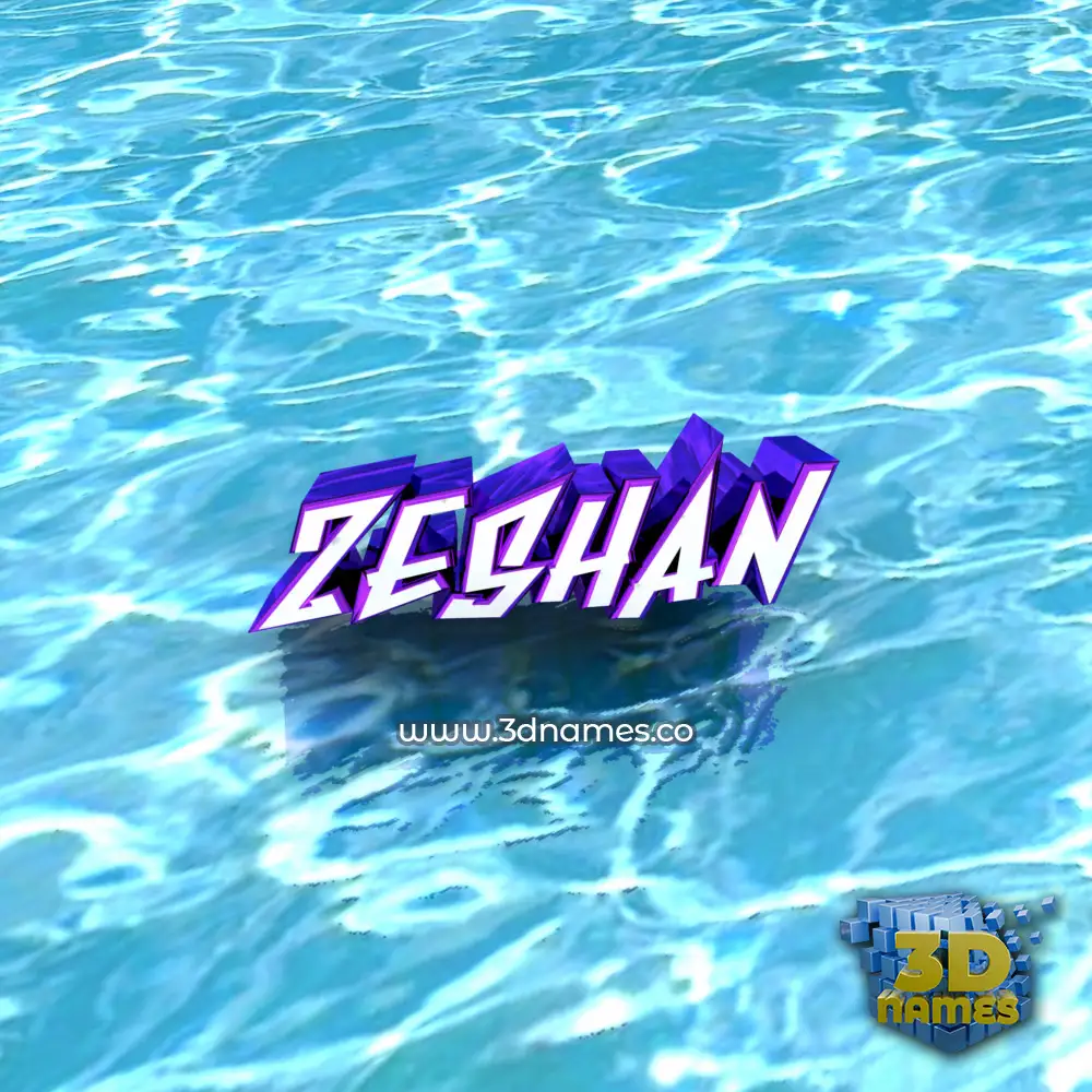 zeshan in Water style - 3D name wallpaper