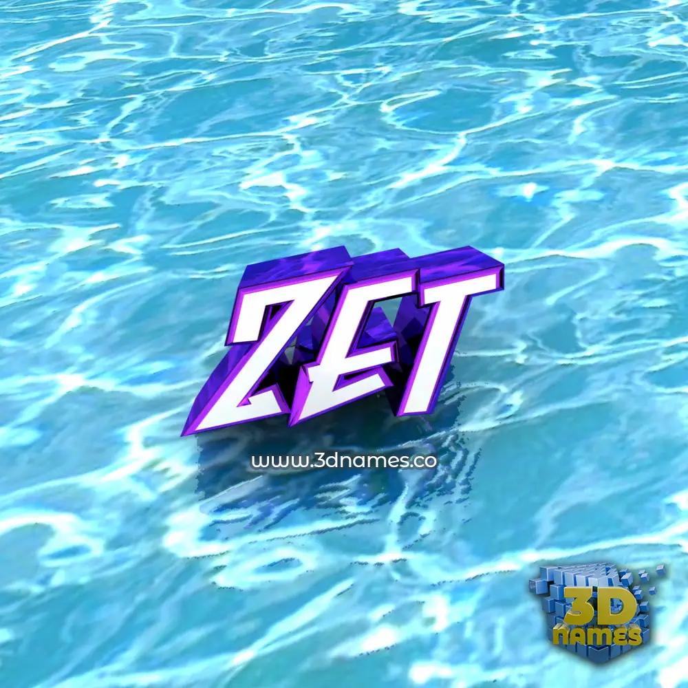 zet in Water style - 3D name wallpaper