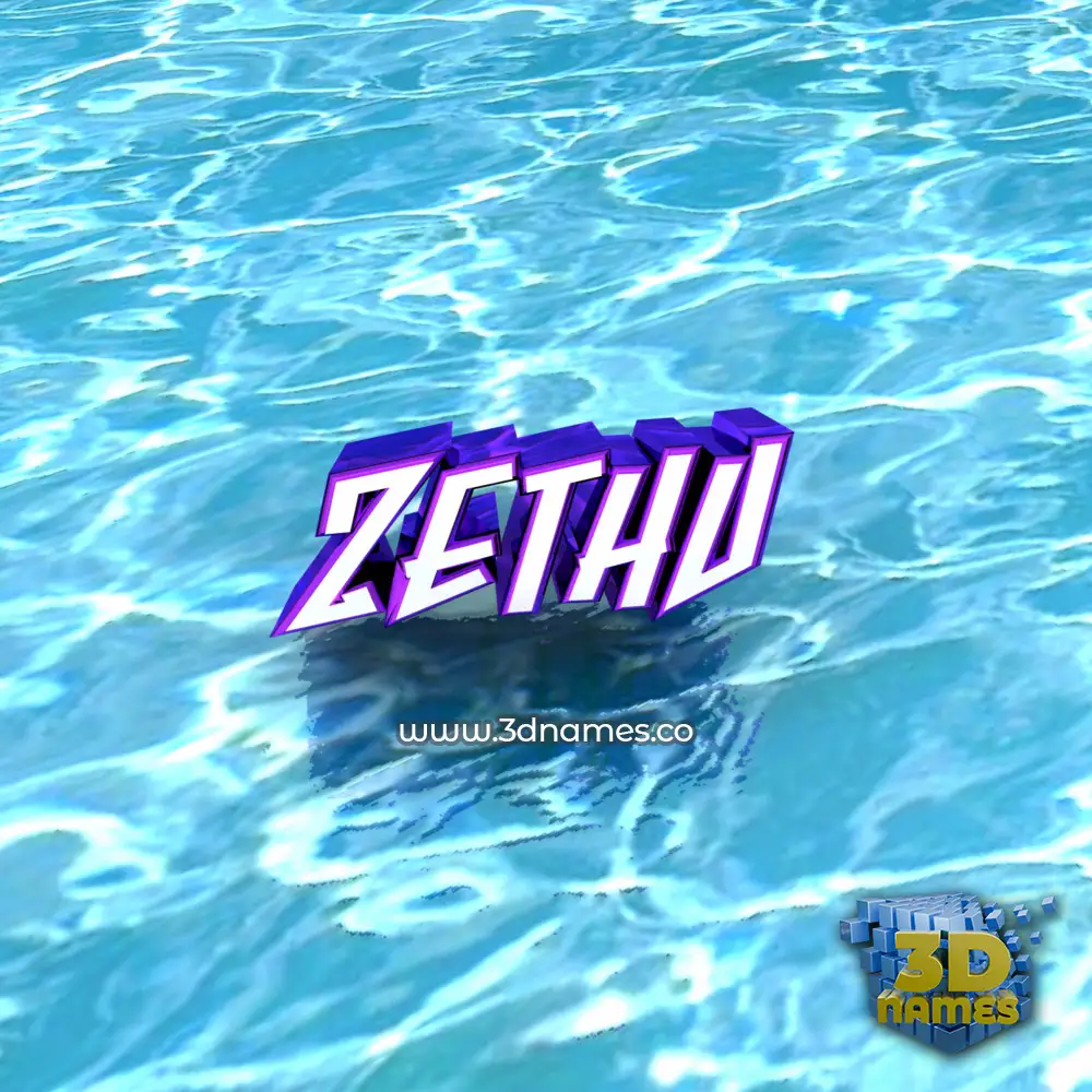 zethu in Water style - 3D name wallpaper