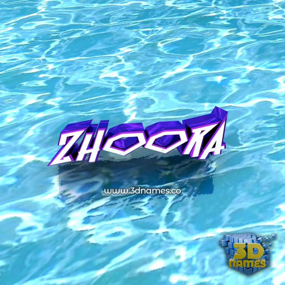 zhoora in Water style - 3D name wallpaper