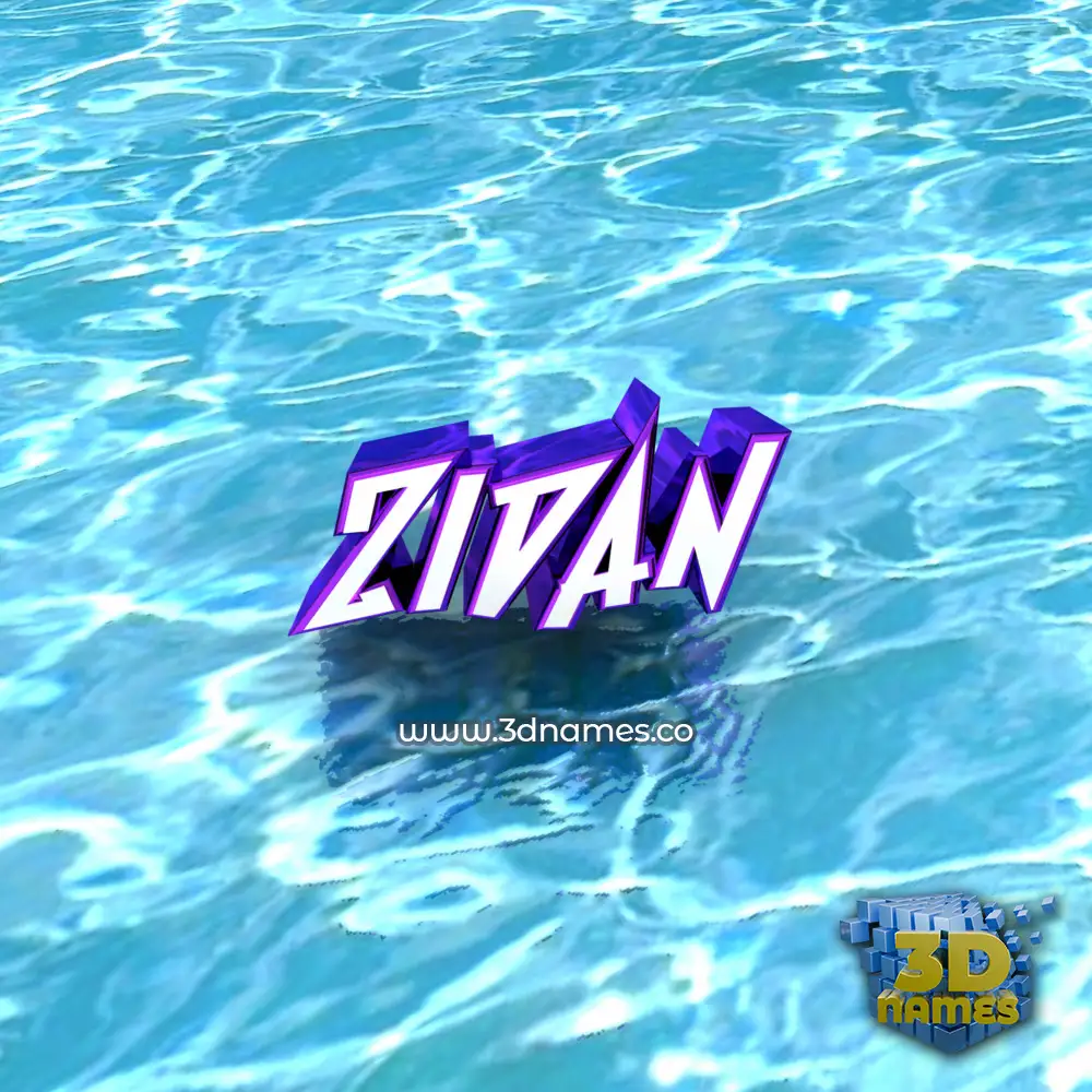 zidan in Water style - 3D name wallpaper