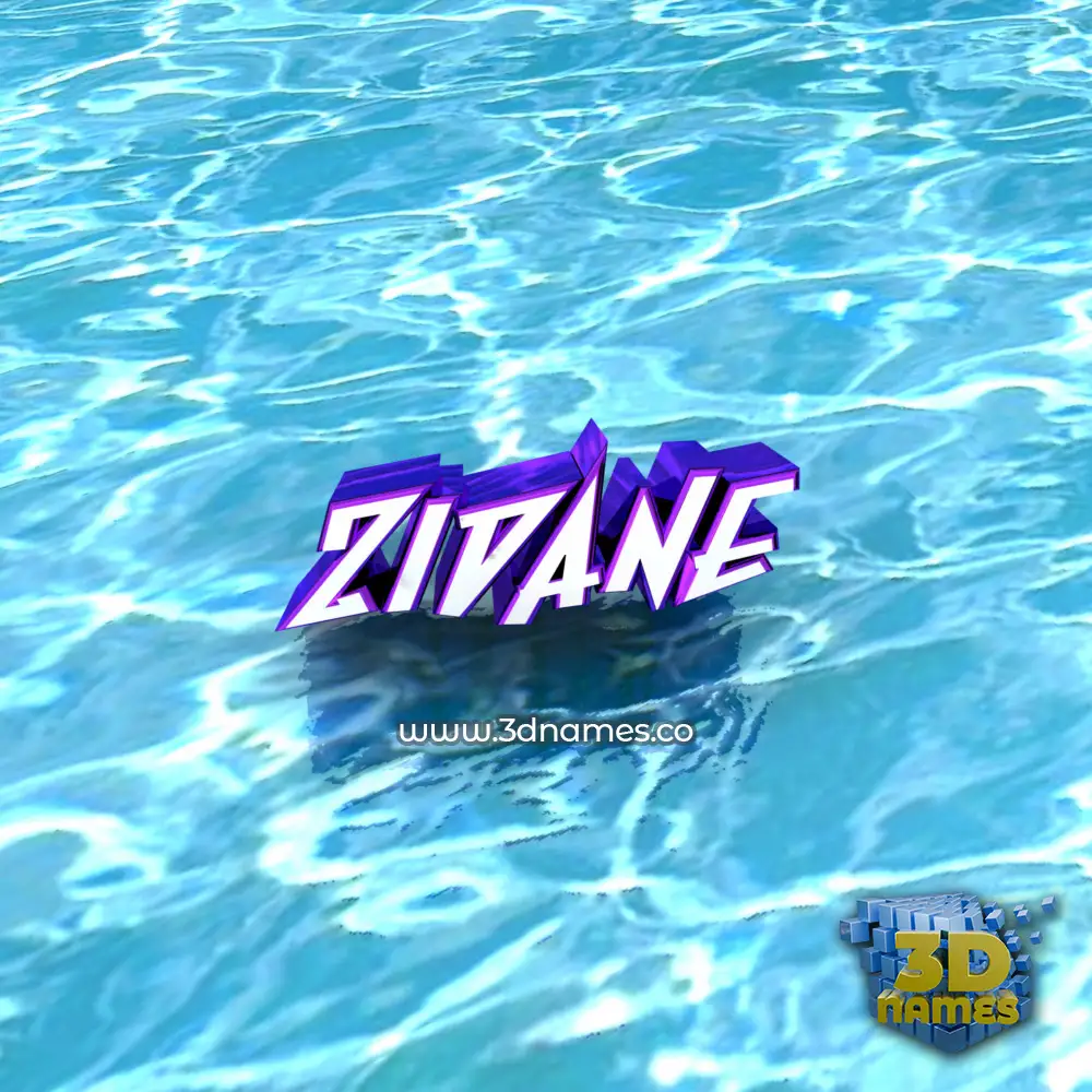 zidane in Water style - 3D name wallpaper