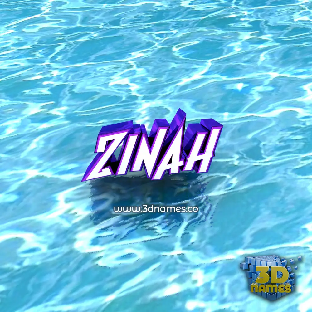 zinah in Water style - 3D name wallpaper