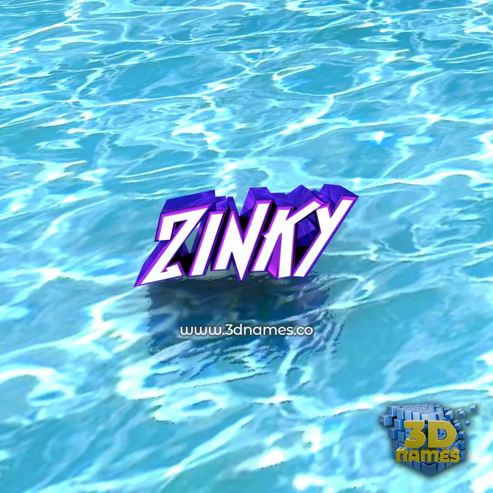 zinky in Water style - 3D name wallpaper