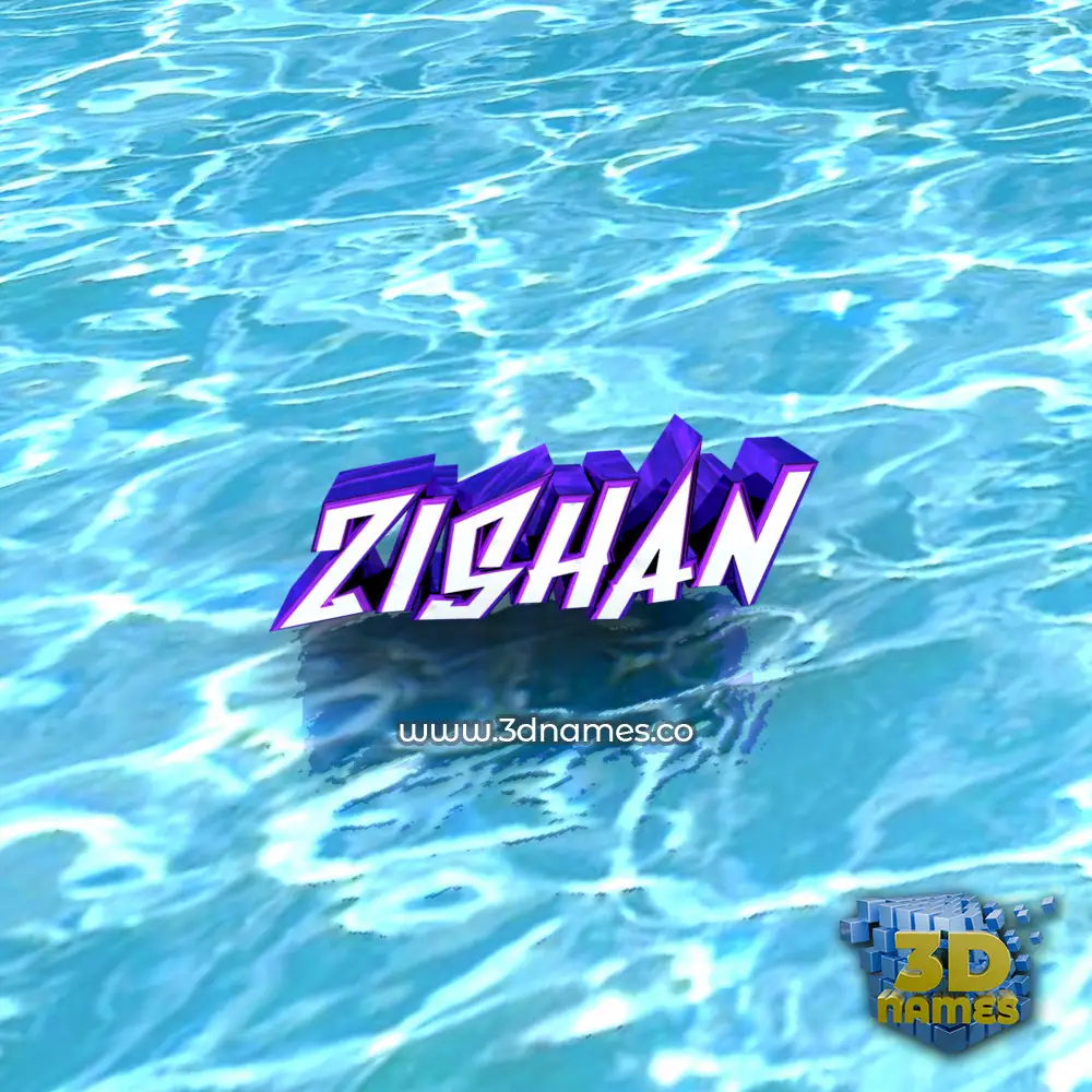 zishan in Water style - 3D name wallpaper