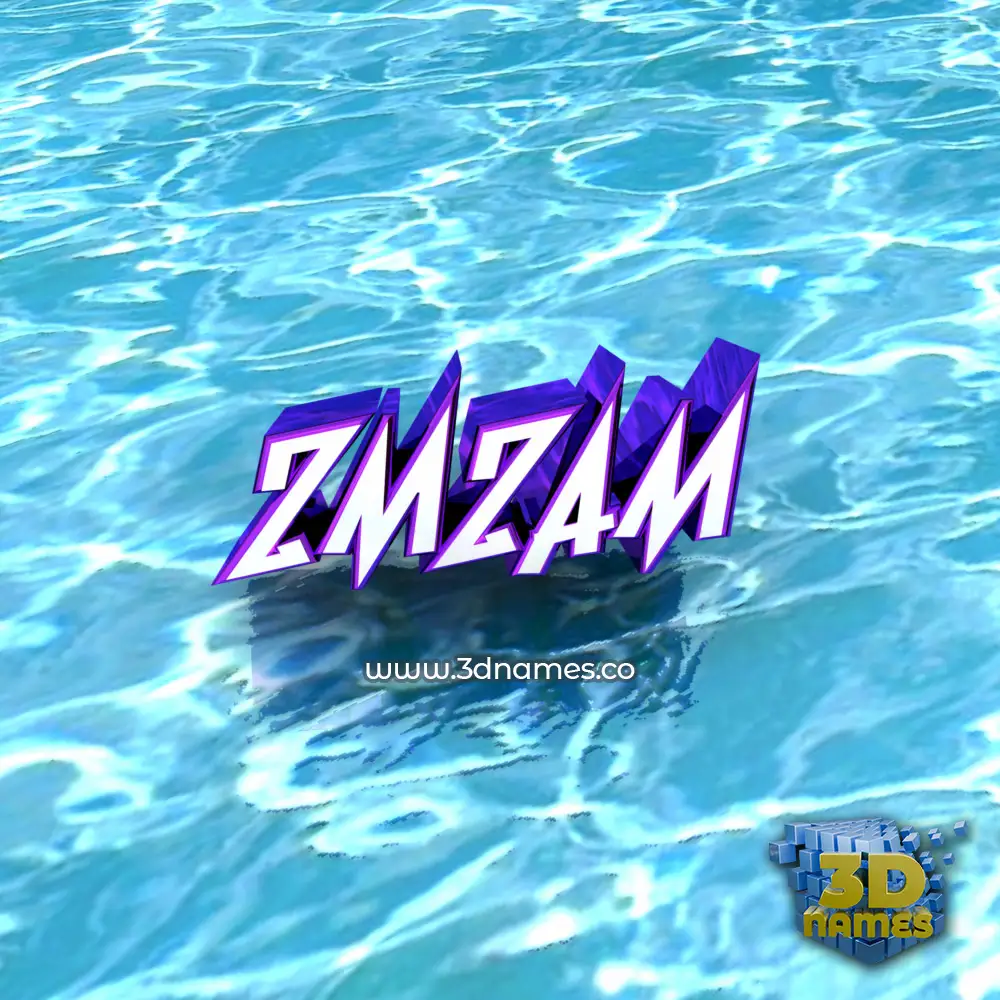 zmzam in Water style - 3D name wallpaper