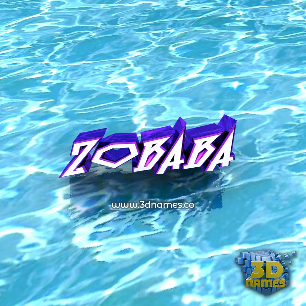 zobaba in Water style - 3D name wallpaper