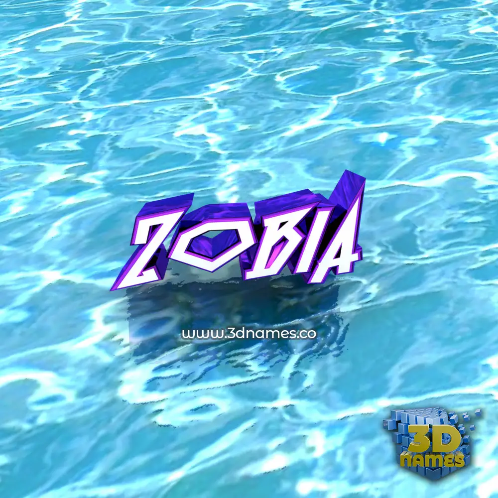 zobia in Water style - 3D name wallpaper