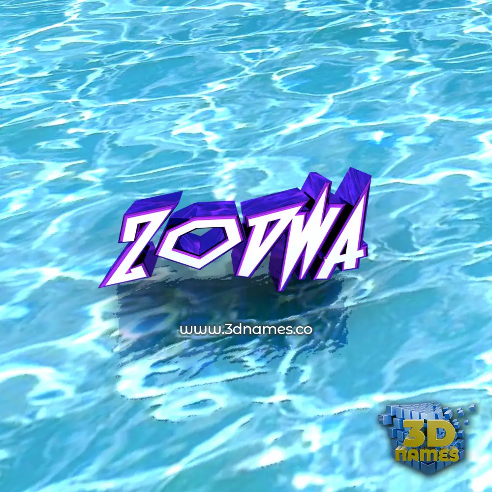 zodwa in Water style - 3D name wallpaper