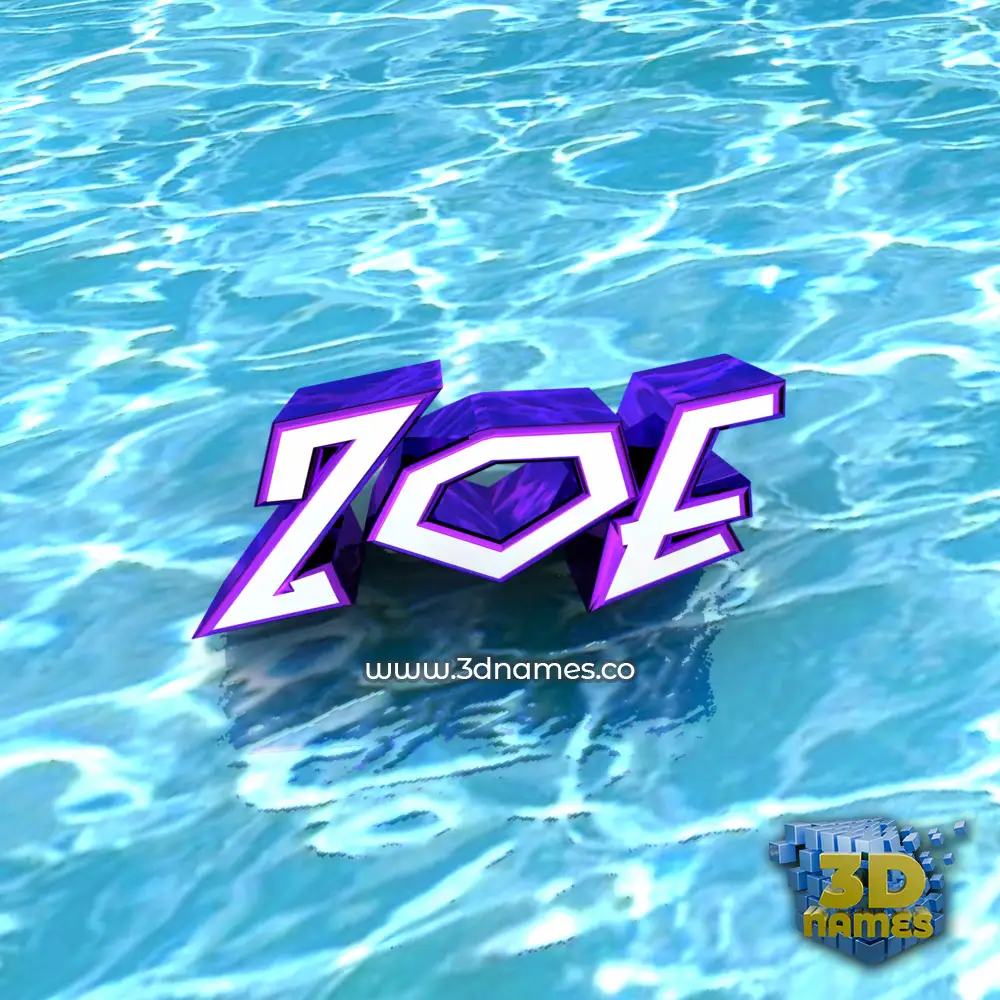 zoe in Water style - 3D name wallpaper