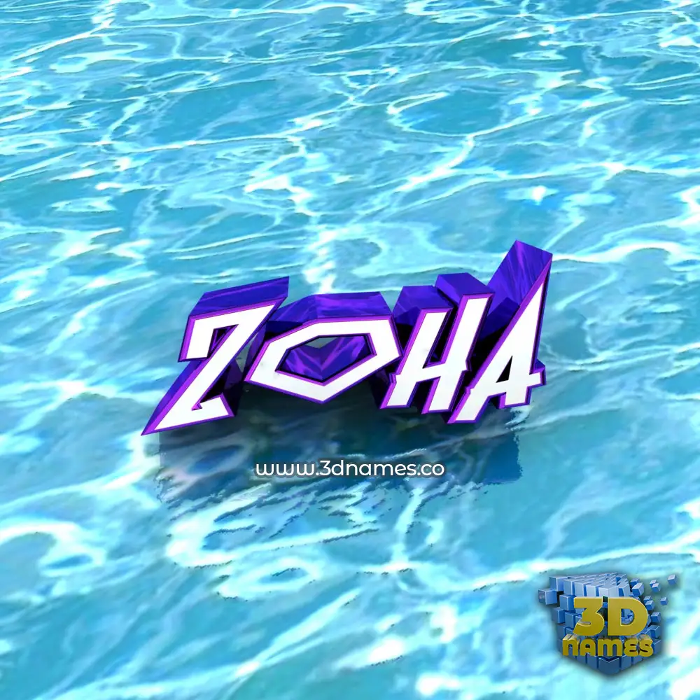 zoha in Water style - 3D name wallpaper