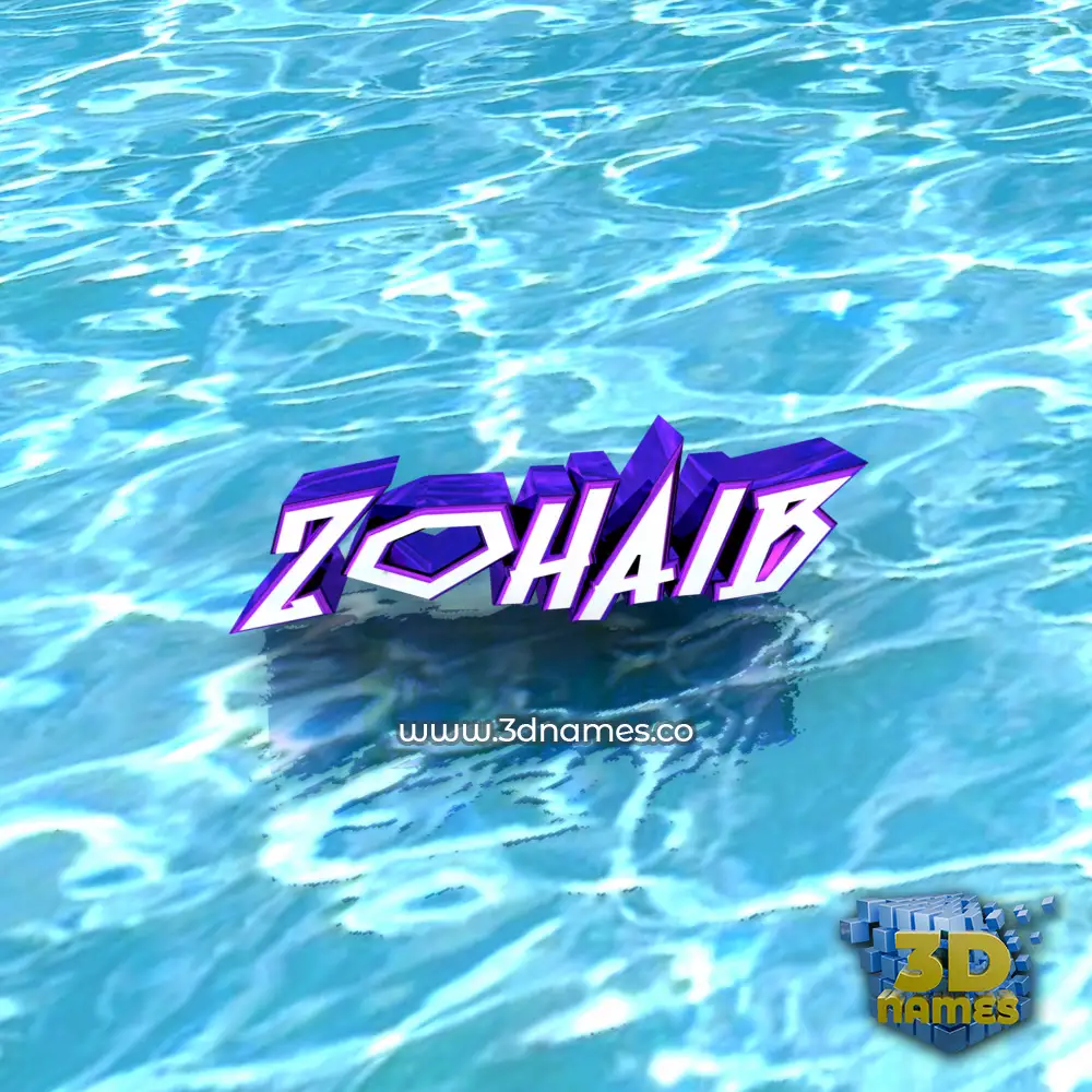 zohaib in Water style - 3D name wallpaper