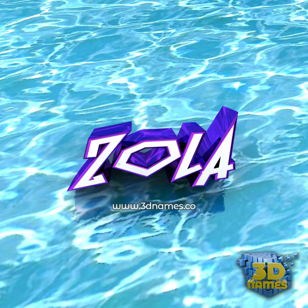 zola in Water style - 3D name wallpaper