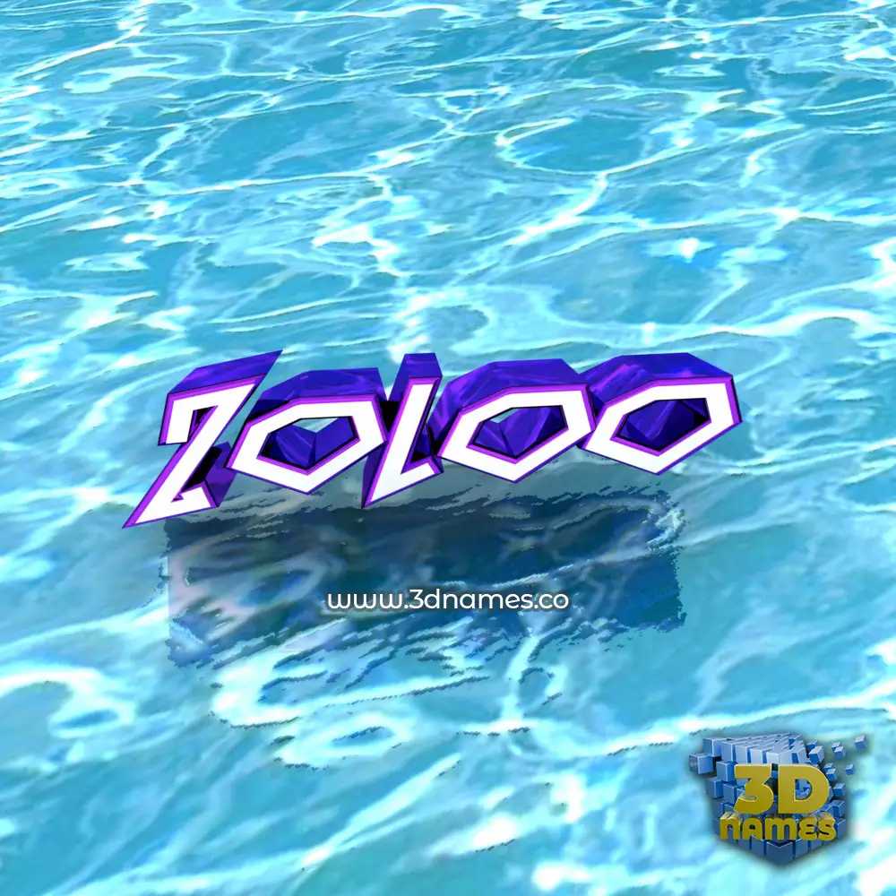 zoloo in Water style - 3D name wallpaper