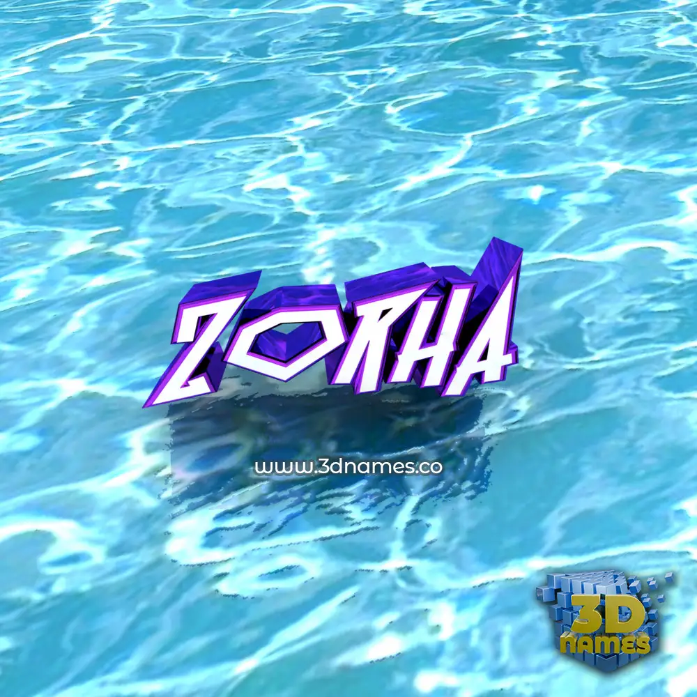 zorha in Water style - 3D name wallpaper