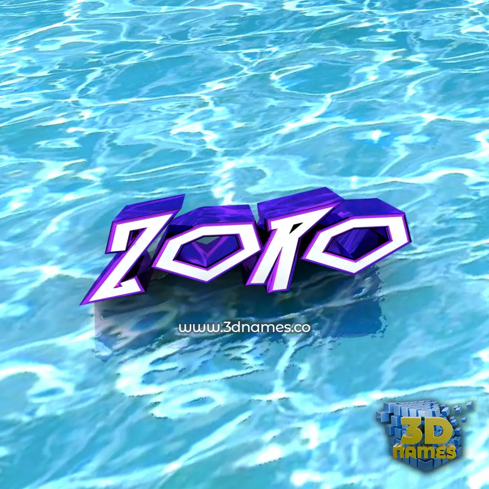 zoro in Water style - 3D name wallpaper