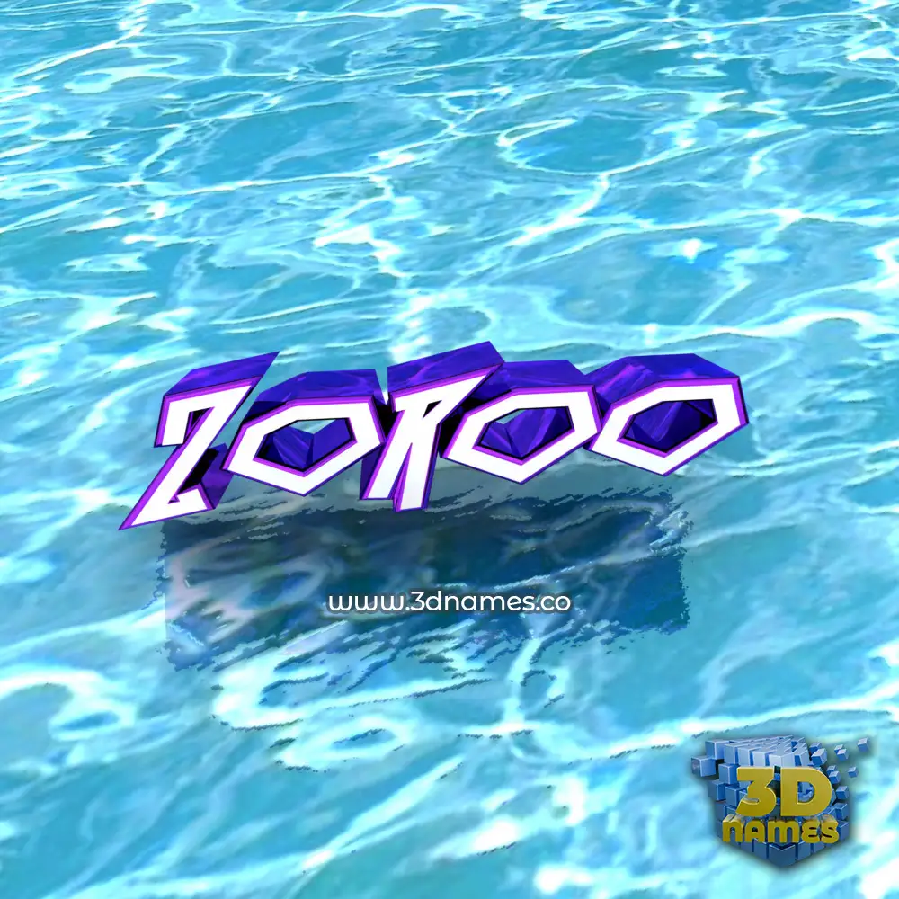zoroo in Water style - 3D name wallpaper