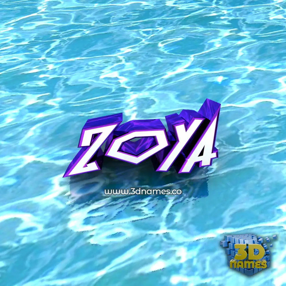 zoya in Water style - 3D name wallpaper