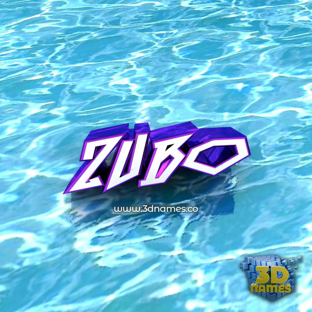 zubo in Water style - 3D name wallpaper