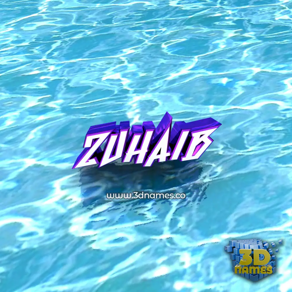 zuhaib in Water style - 3D name wallpaper