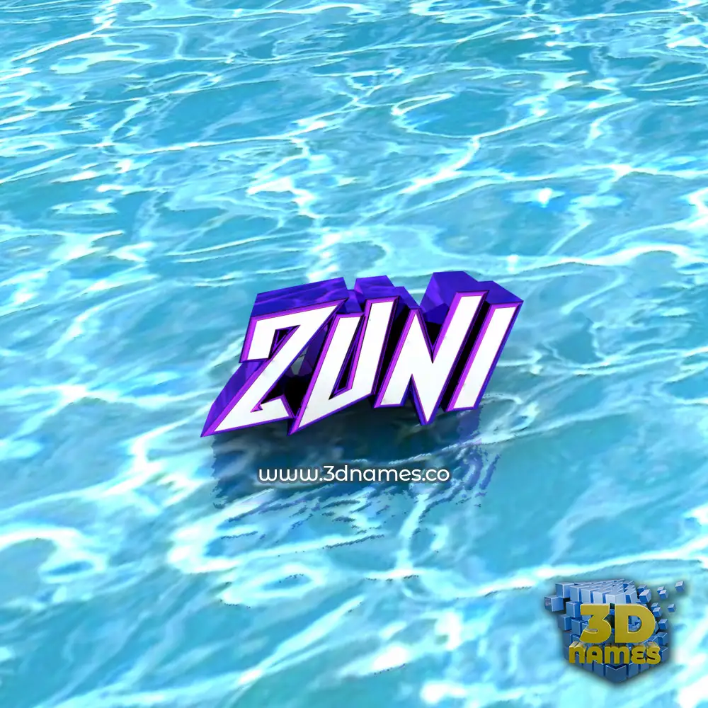zuni in Water style - 3D name wallpaper