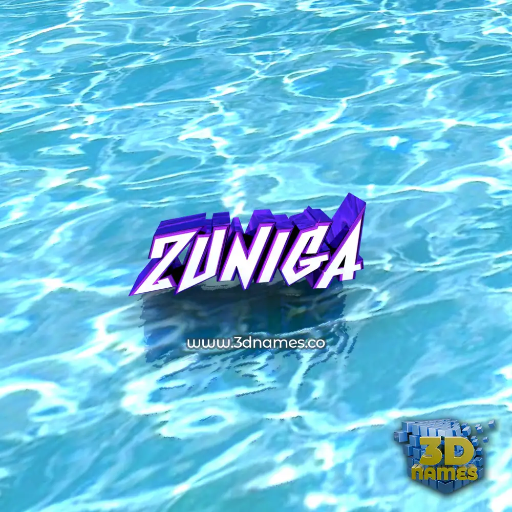 zuniga in Water style - 3D name wallpaper